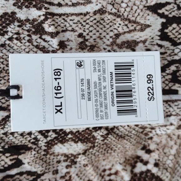 NWT Shade & Shore Women's Snakeskin Front Tie Coverup Top - Size XL (16 - 18) - Picture 5 of 6